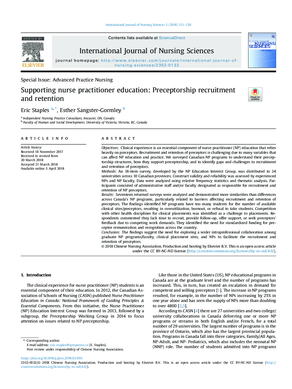 Supporting nurse practitioner education: Preceptorship recruitment and retention