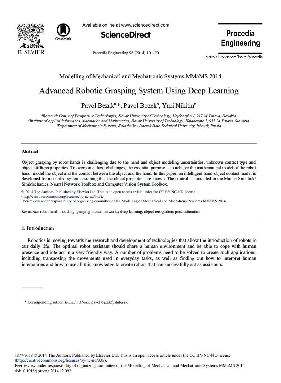 Advanced Robotic Grasping System Using Deep Learning 