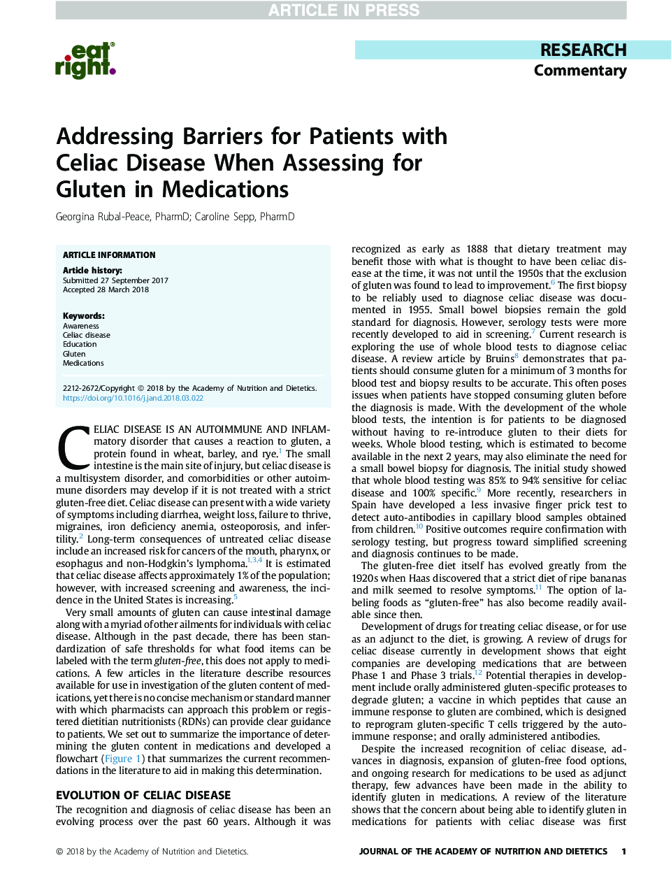 Addressing Barriers for Patients with CeliacÂ Disease When Assessing for GlutenÂ inÂ Medications