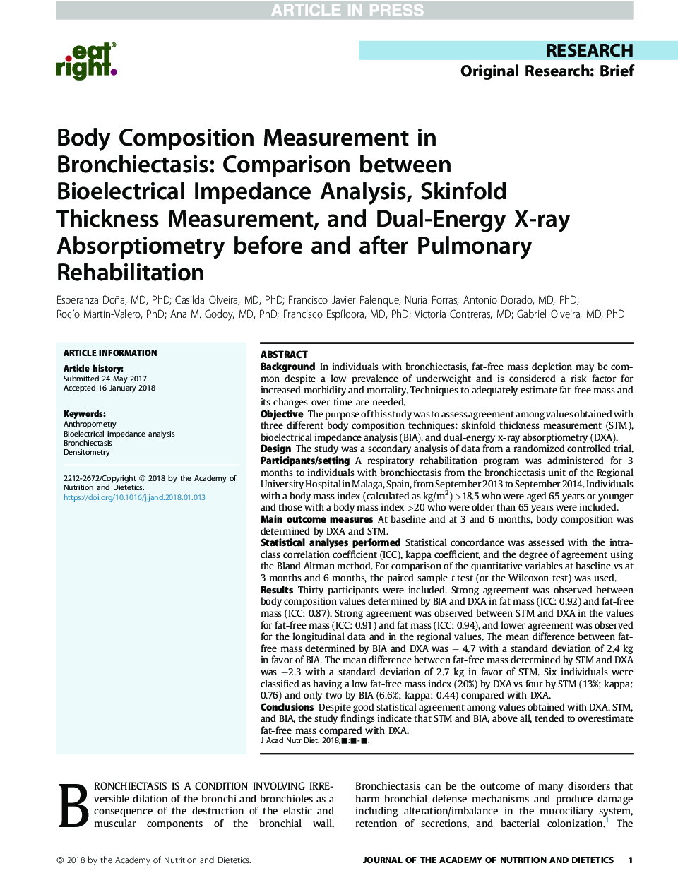 Evolution of Bioelectrical Impedance Analysis