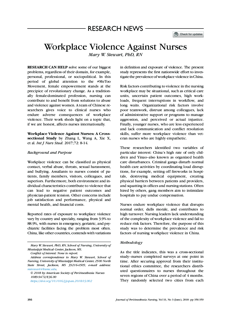 خشونت در محل کار علیه پرستاران 