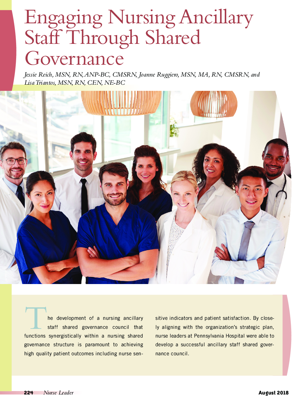 Engaging Nursing Ancillary Staff Through Shared Governance