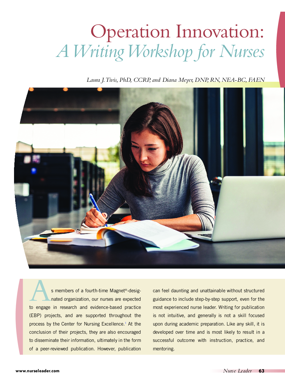 Operation Innovation: A Writing Workshop for Nurses