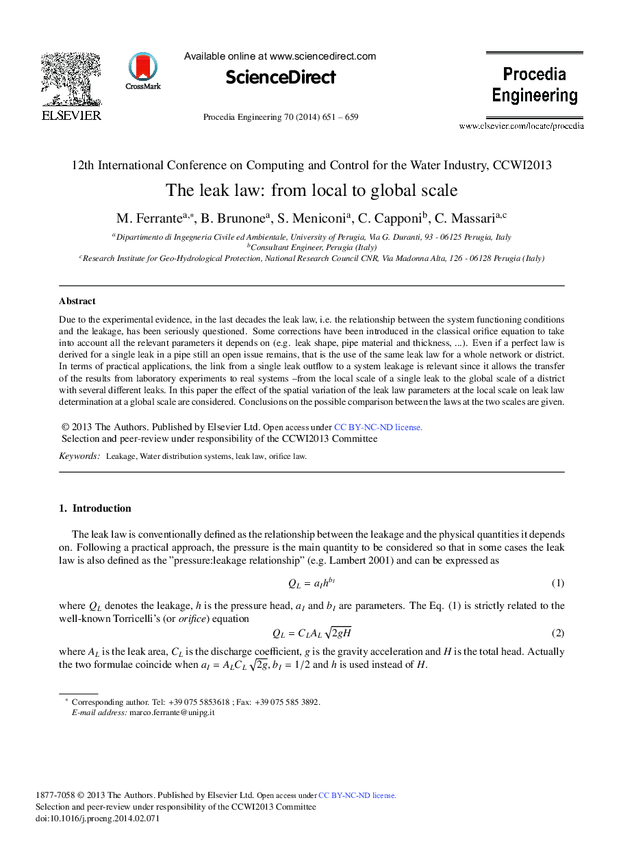 The Leak Law: From Local to Global Scale 