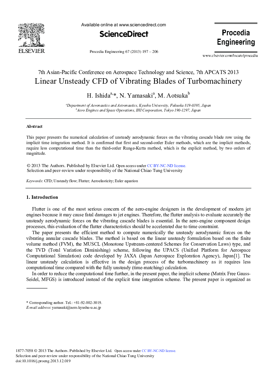 Linear Unsteady CFD of Vibrating Blades of Turbomachinery 