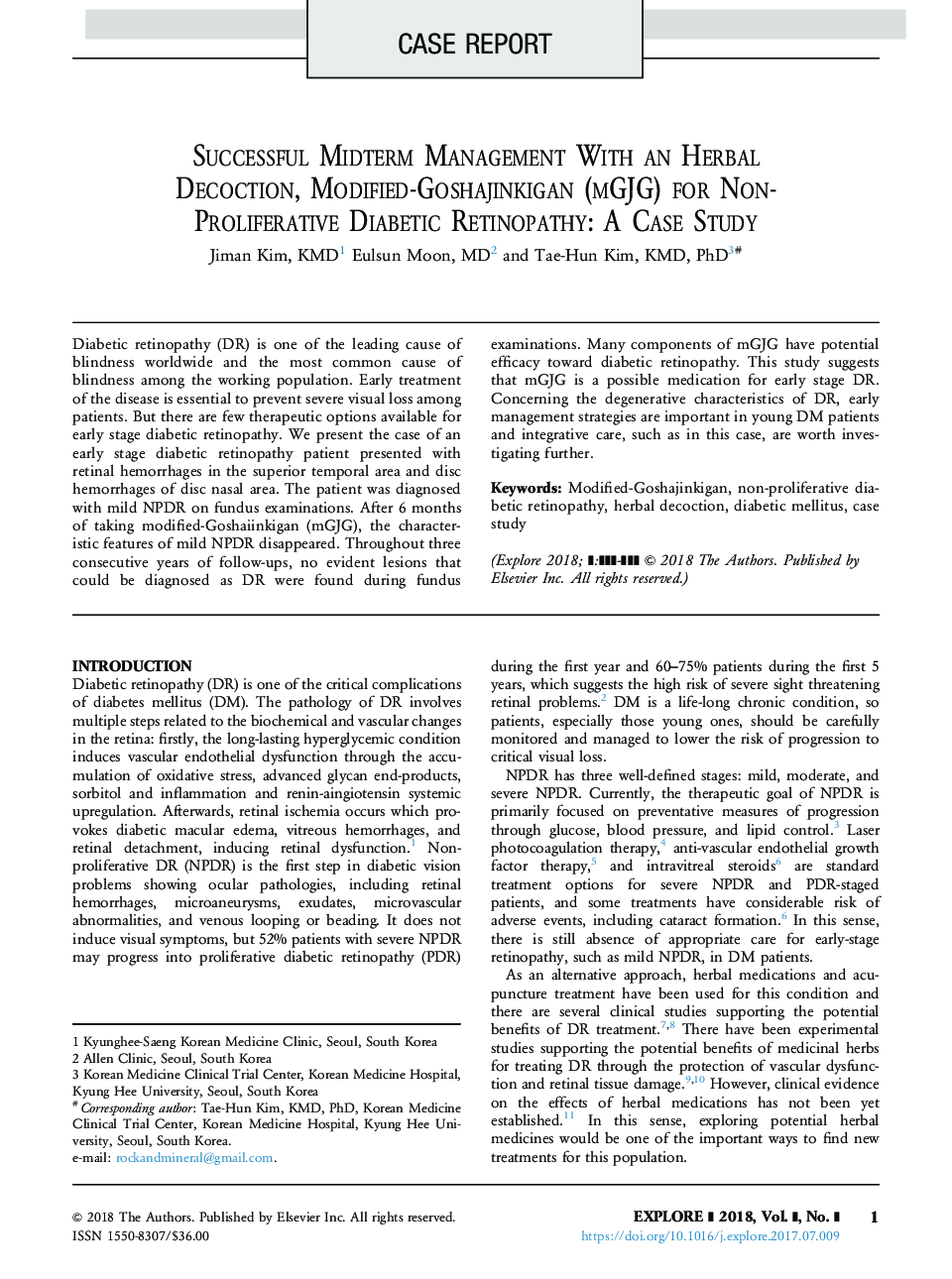 Successful Midterm Management With an Herbal Decoction, Modified-Goshajinkigan (mGJG) for Non-Proliferative Diabetic Retinopathy: A Case Study