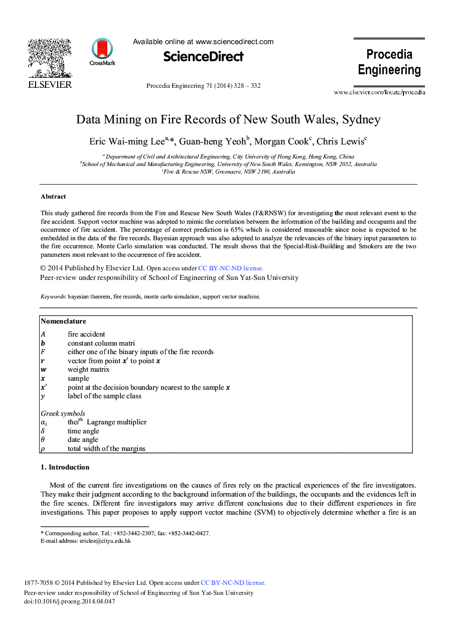 Data Mining on Fire Records of New South Wales, Sydney 