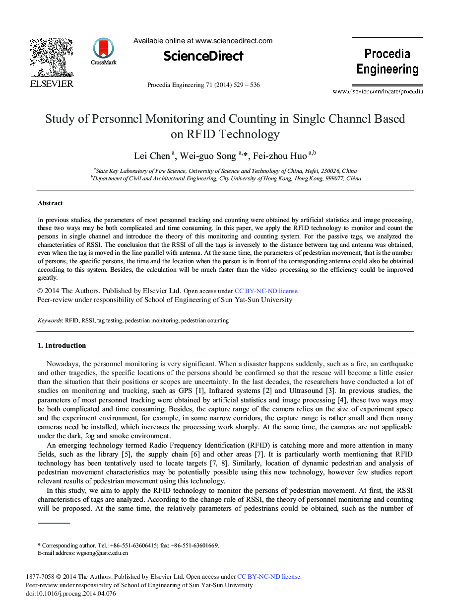 Study of Personnel Monitoring and Counting in Single Channel based on RFID Technology 