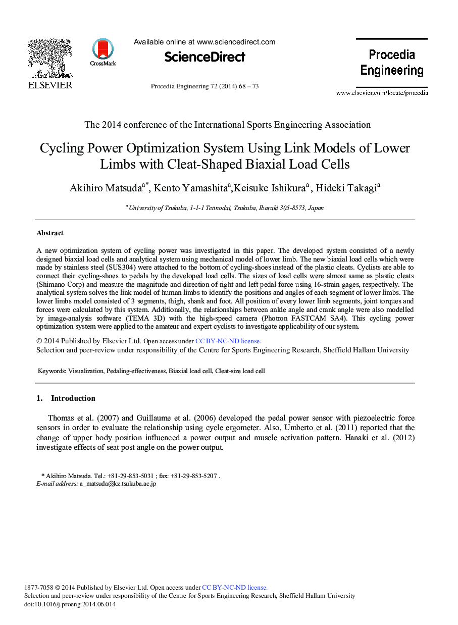 Cycling Power Optimization System Using Link Models of Lower Limbs with Cleat-shaped Biaxial Load Cells 