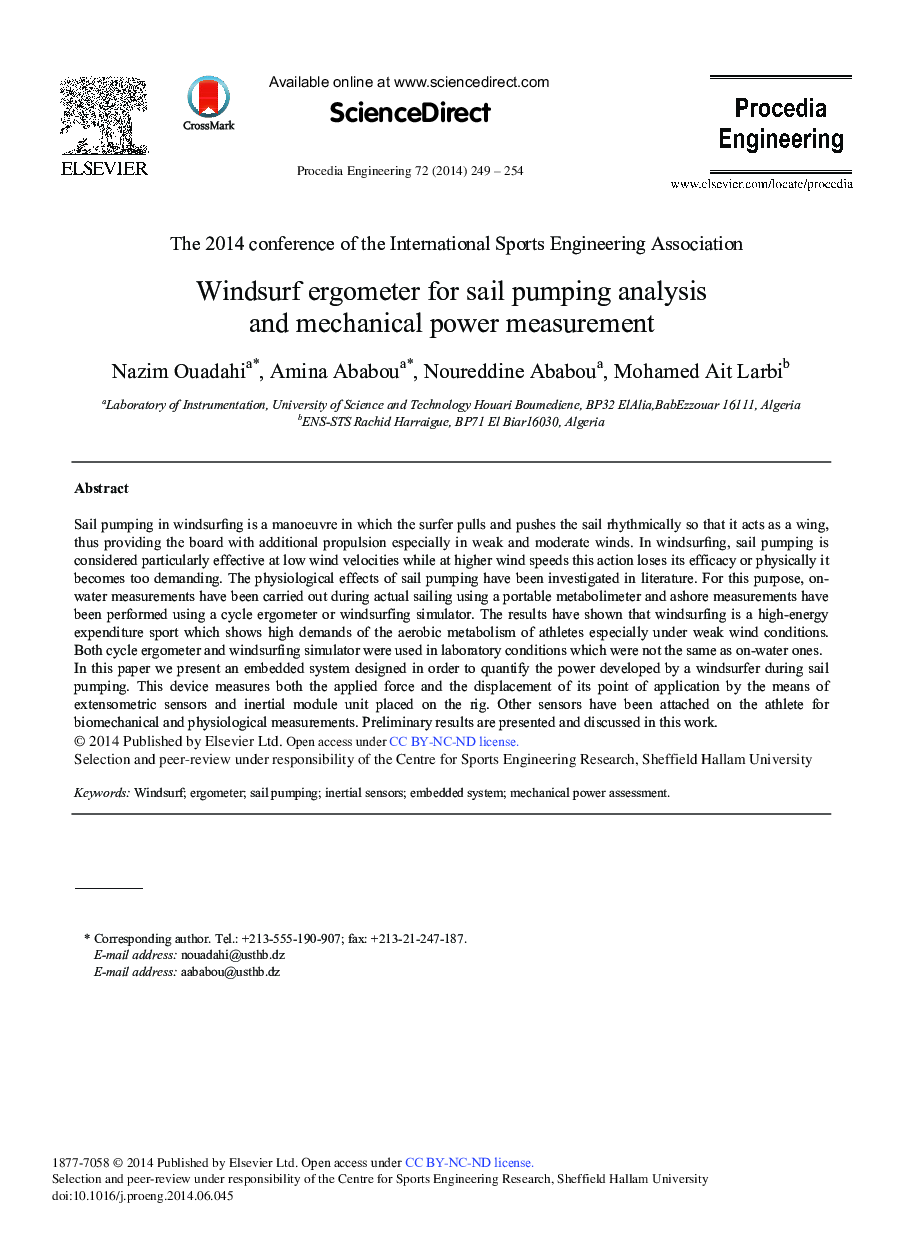 Windsurf Ergometer for Sail Pumping Analysis and Mechanical Power Measurement 