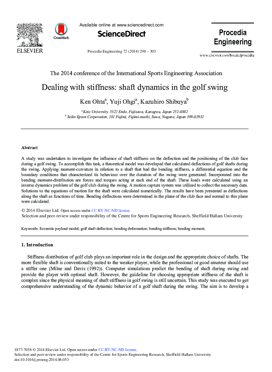 Dealing with Stiffness: Shaft Dynamics in the Golf Swing 