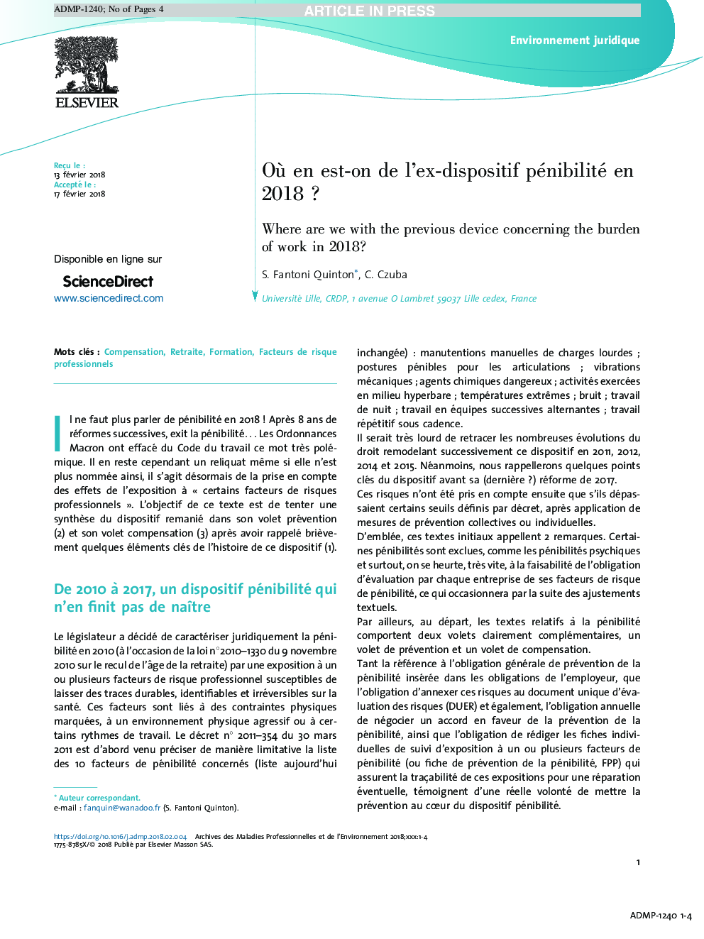 OÃ¹ en est-on de l'ex-dispositif pénibilité en 2018Â ?