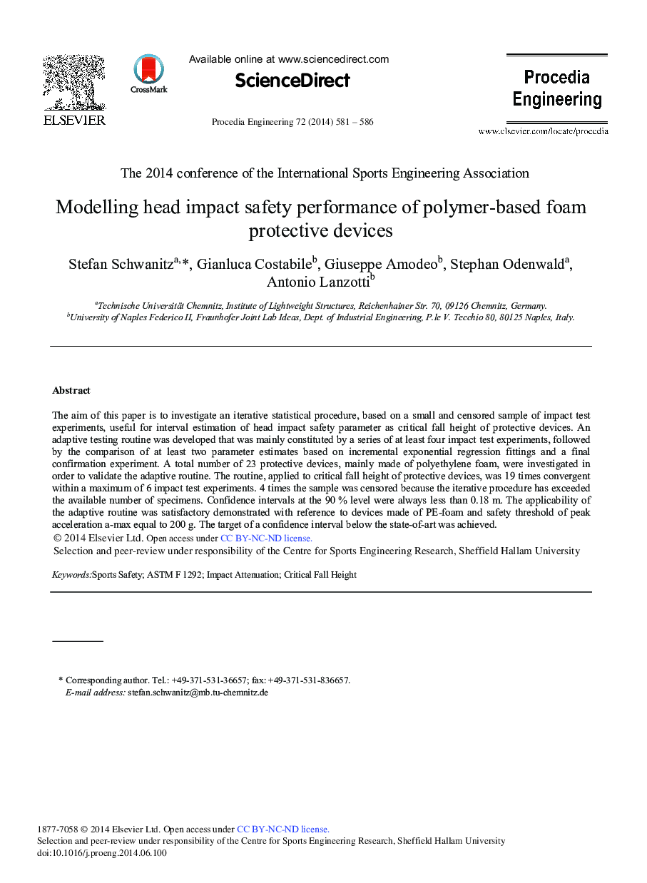 Modelling Head Impact Safety Performance of Polymer-based Foam Protective Devices 