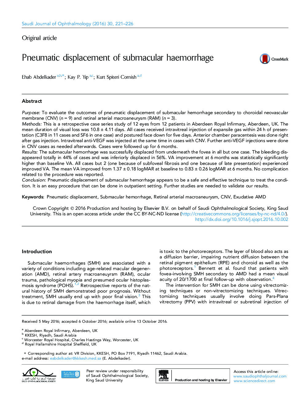 Pneumatic displacement of submacular haemorrhage