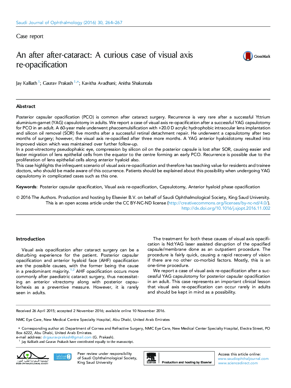 An after after-cataract: A curious case of visual axis re-opacification