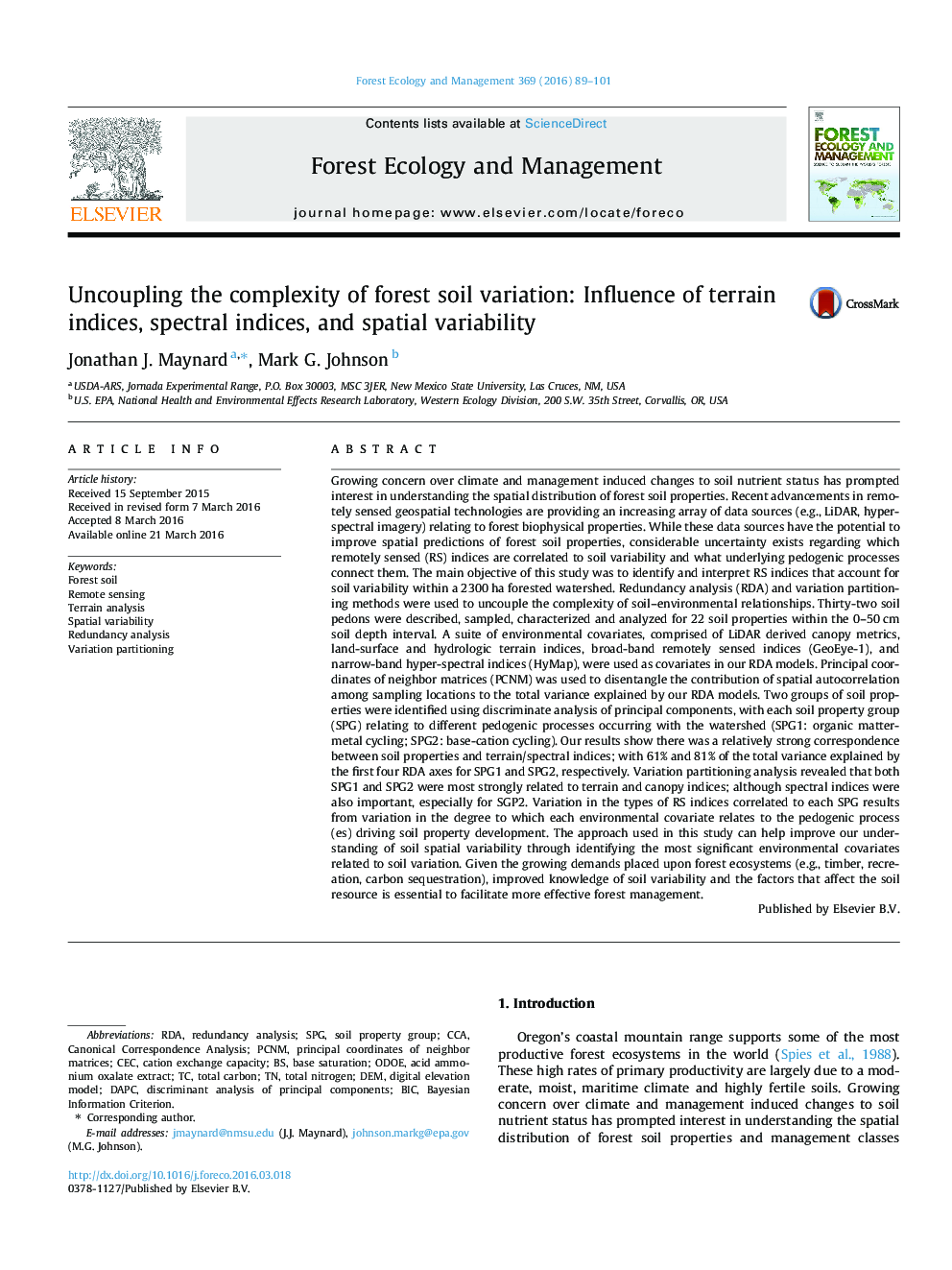 Uncoupling the complexity of forest soil variation: Influence of terrain indices, spectral indices, and spatial variability