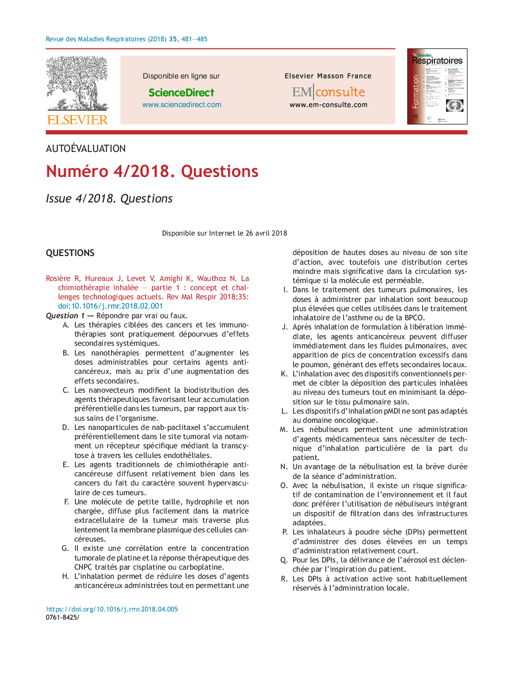 Numéro 4/2018. Questions