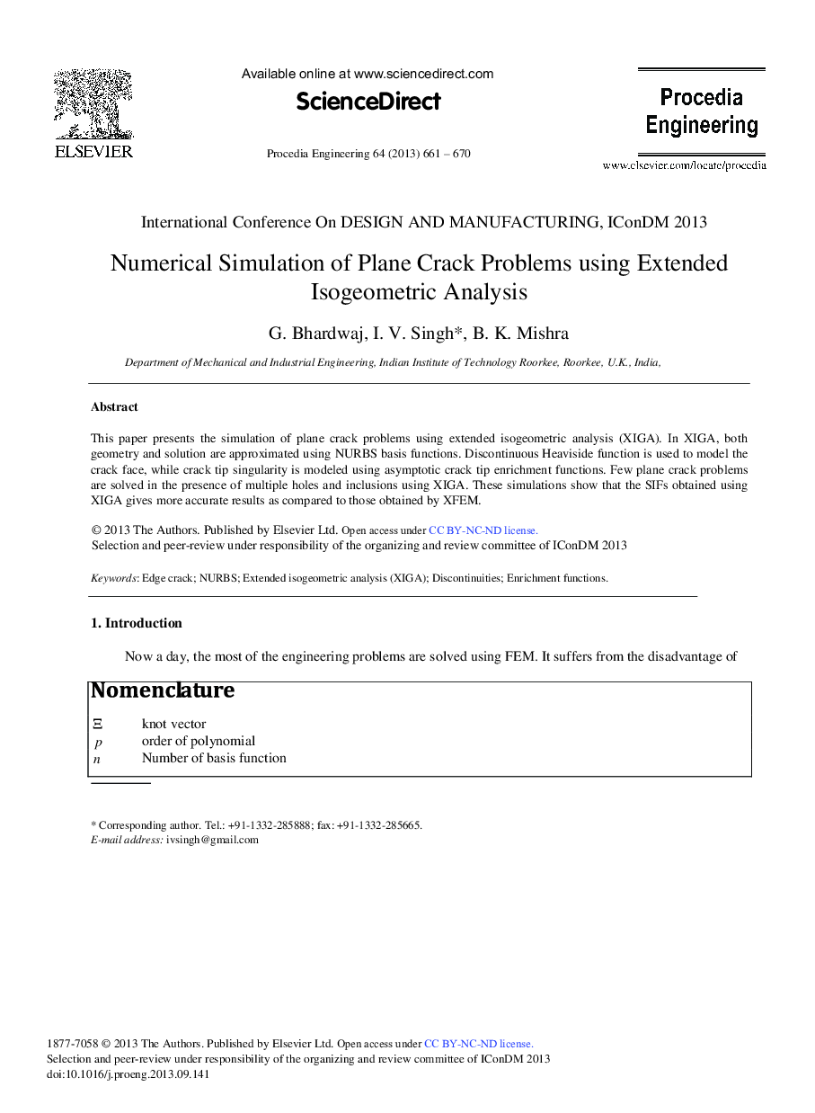 Numerical Simulation of Plane Crack Problems Using Extended Isogeometric Analysis 