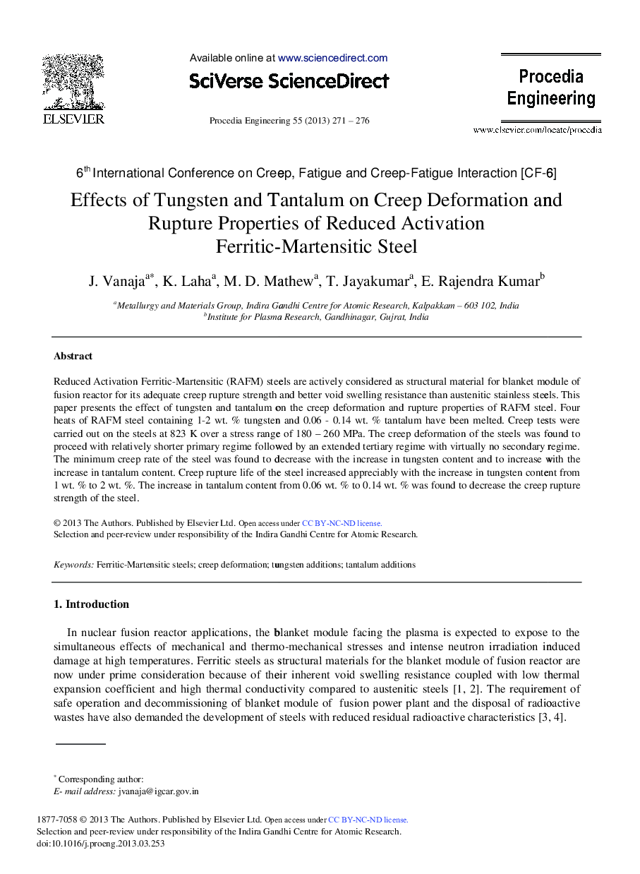 Effects of Tungsten and Tantalum on Creep Deformation and Rupture Properties of Reduced Activation Ferritic-Martensitic Steel 