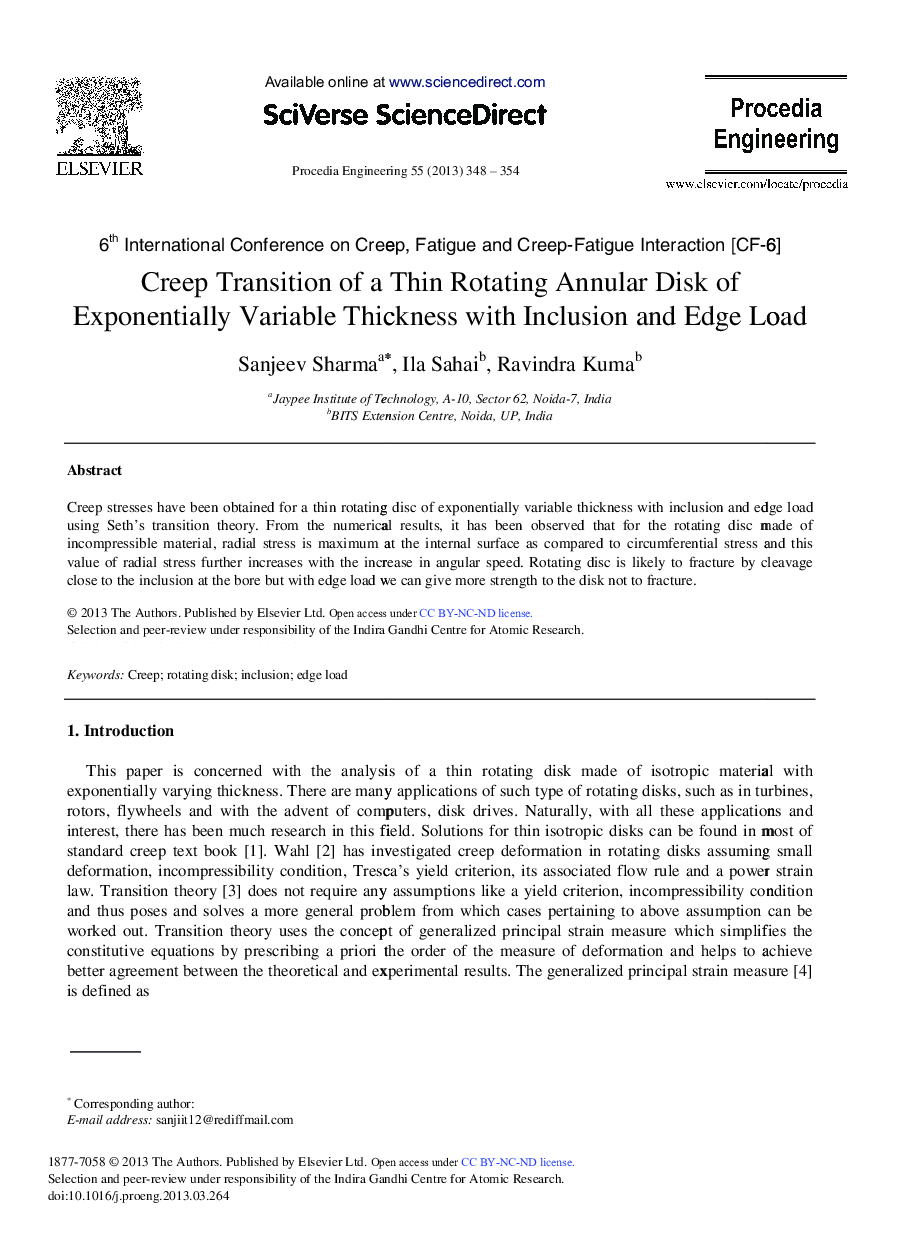 Creep Transition of a Thin Rotating Annular Disk of Exponentially Variable Thickness with Inclusion and Edge Load 