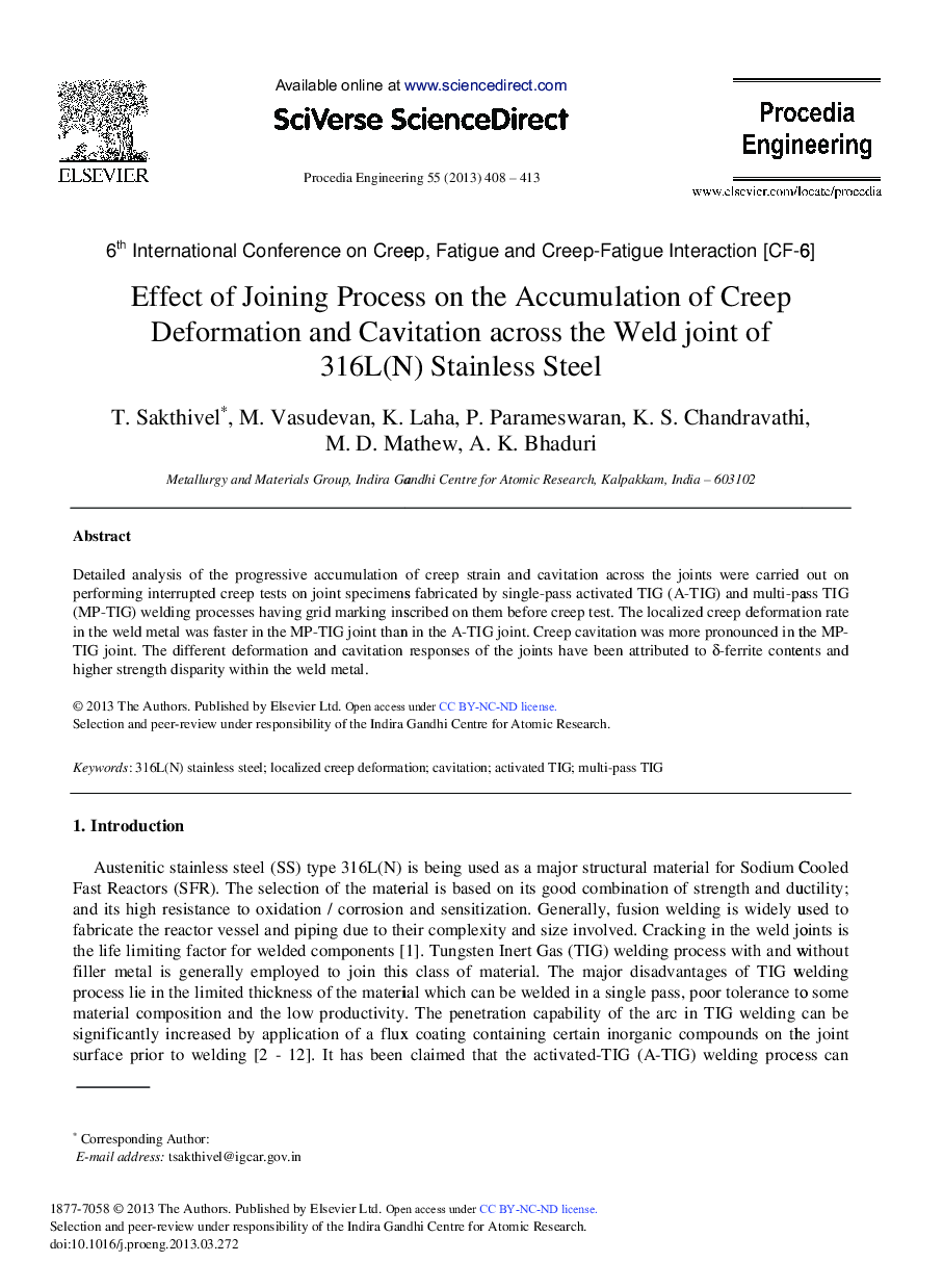 Effect of Joining Process on the Accumulation of Creep Deformation and Cavitation Across the Weld Joint of 316L(N) Stainless Steel 