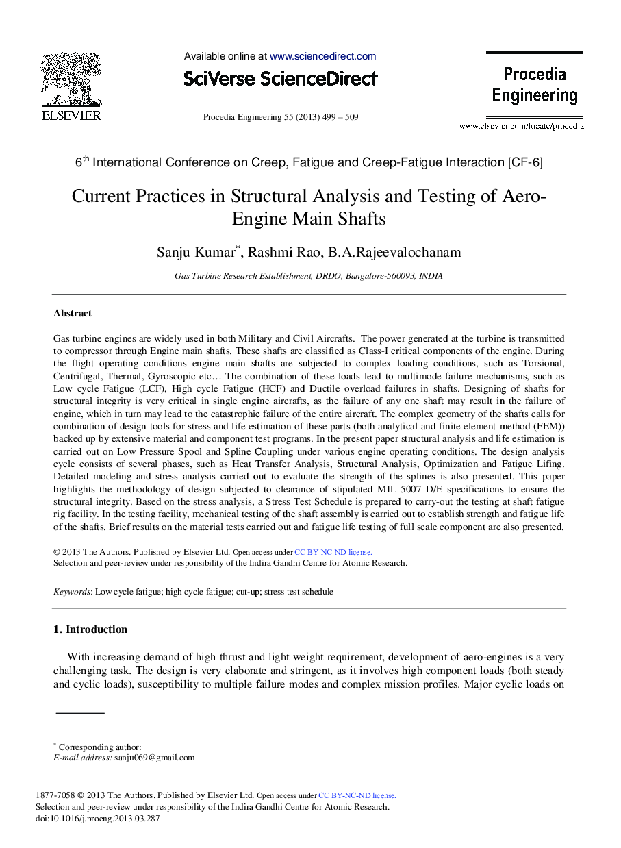 Current Practices in Structural Analysis and Testing of Aero-Engine Main Shafts 