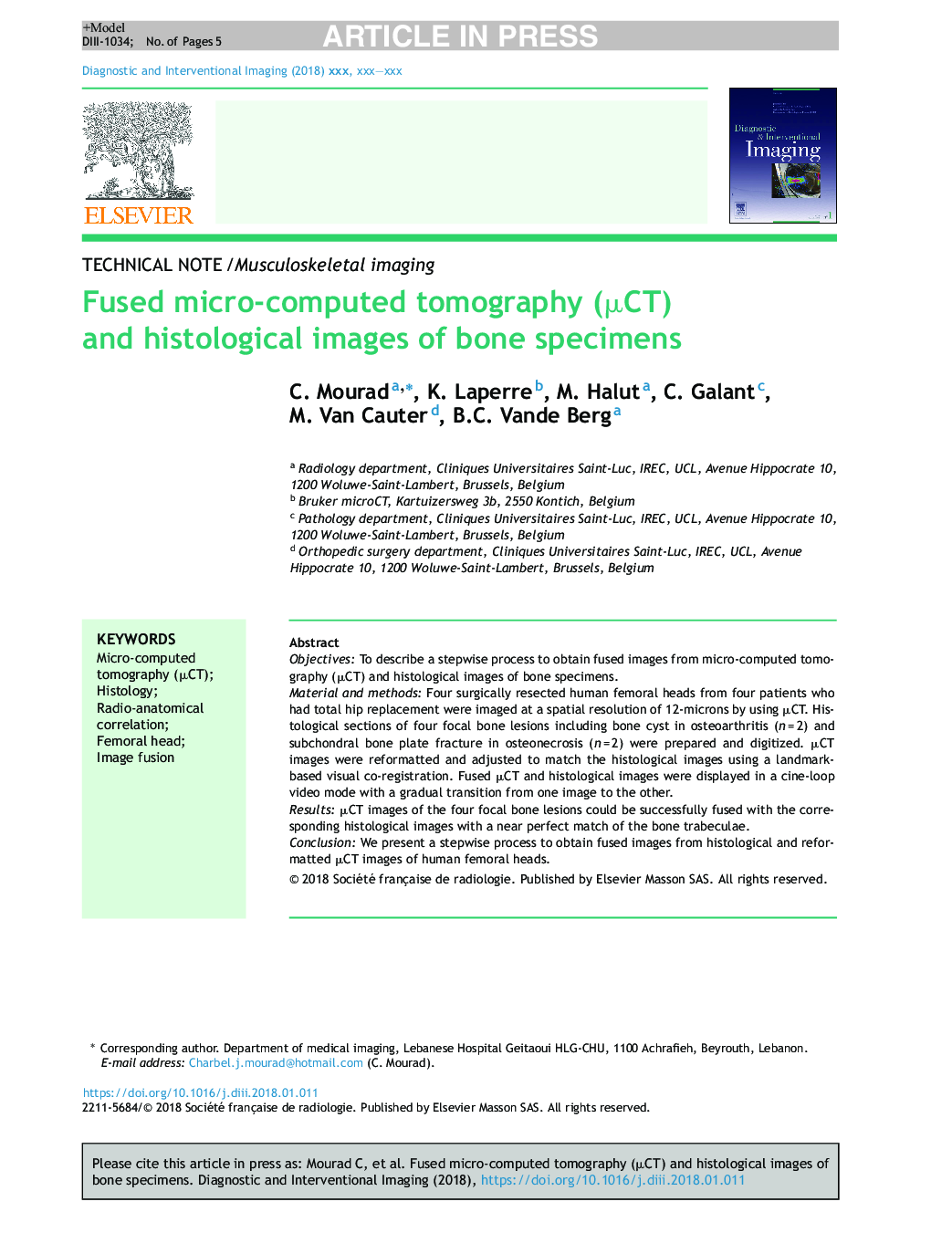 Fused micro-computed tomography (Î¼CT) and histological images of bone specimens