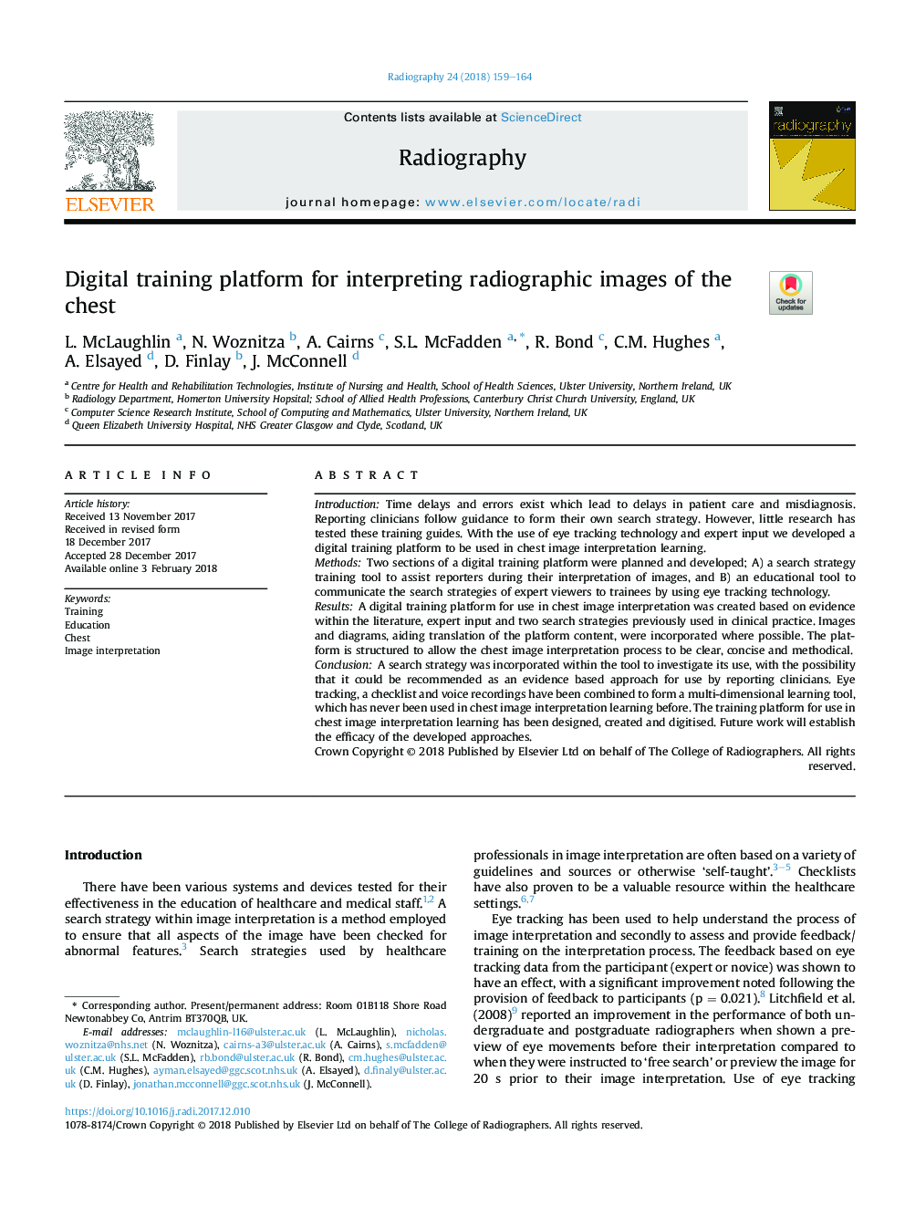 Digital training platform for interpreting radiographic images of the chest