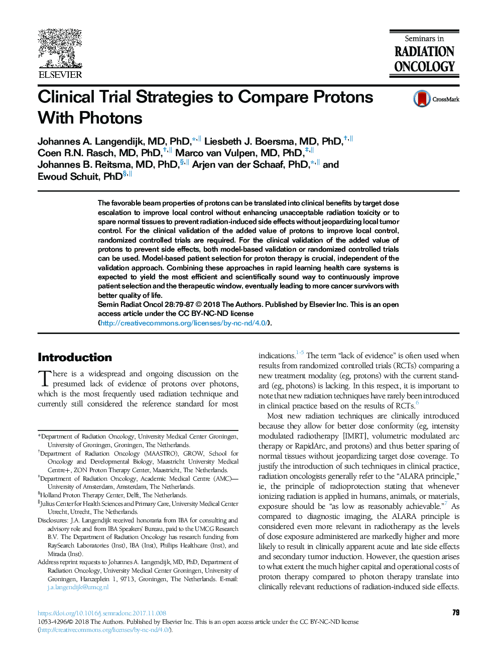 Clinical Trial Strategies to Compare Protons With Photons