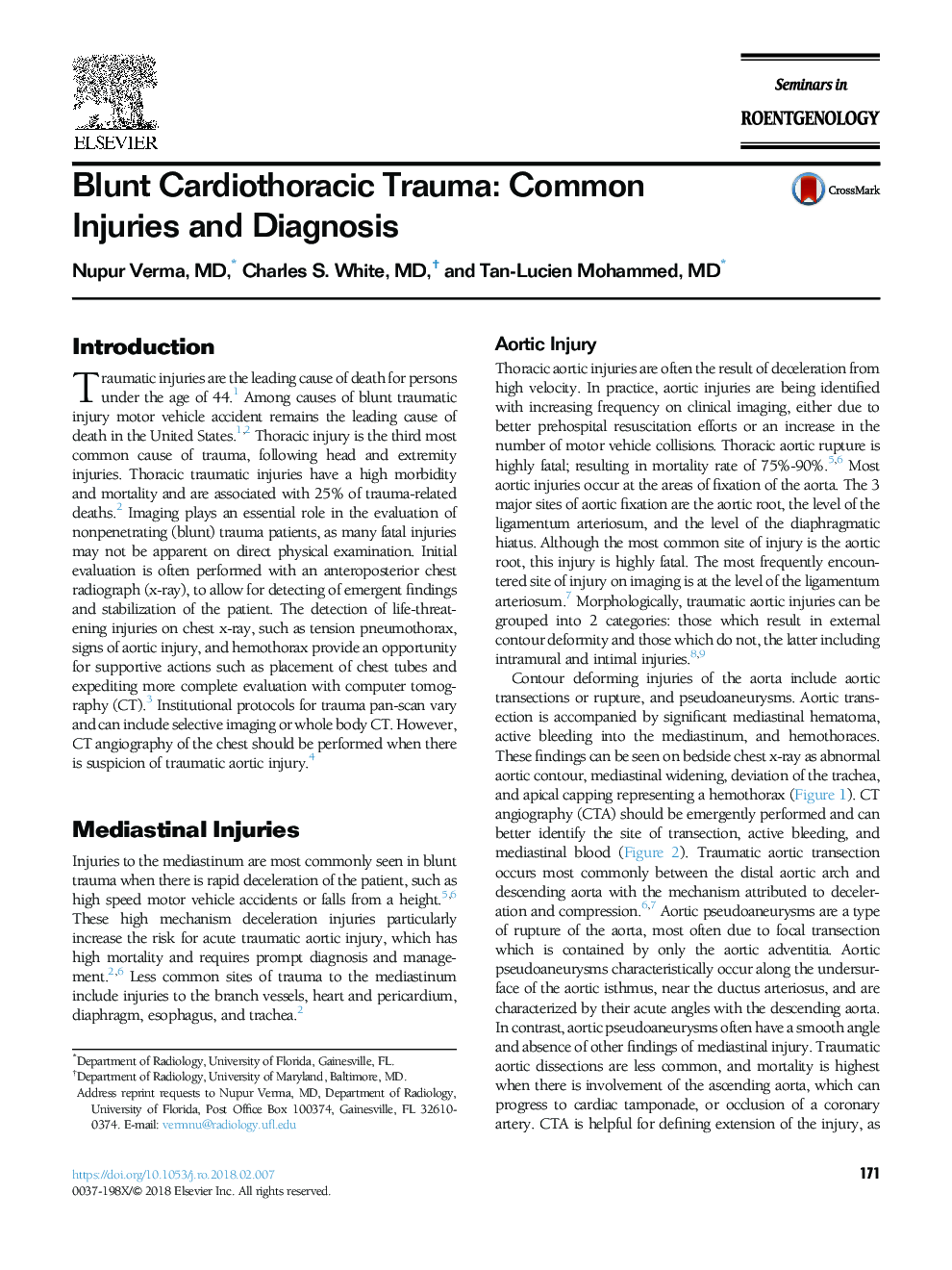 Blunt Cardiothoracic Trauma: Common Injuries and Diagnosis