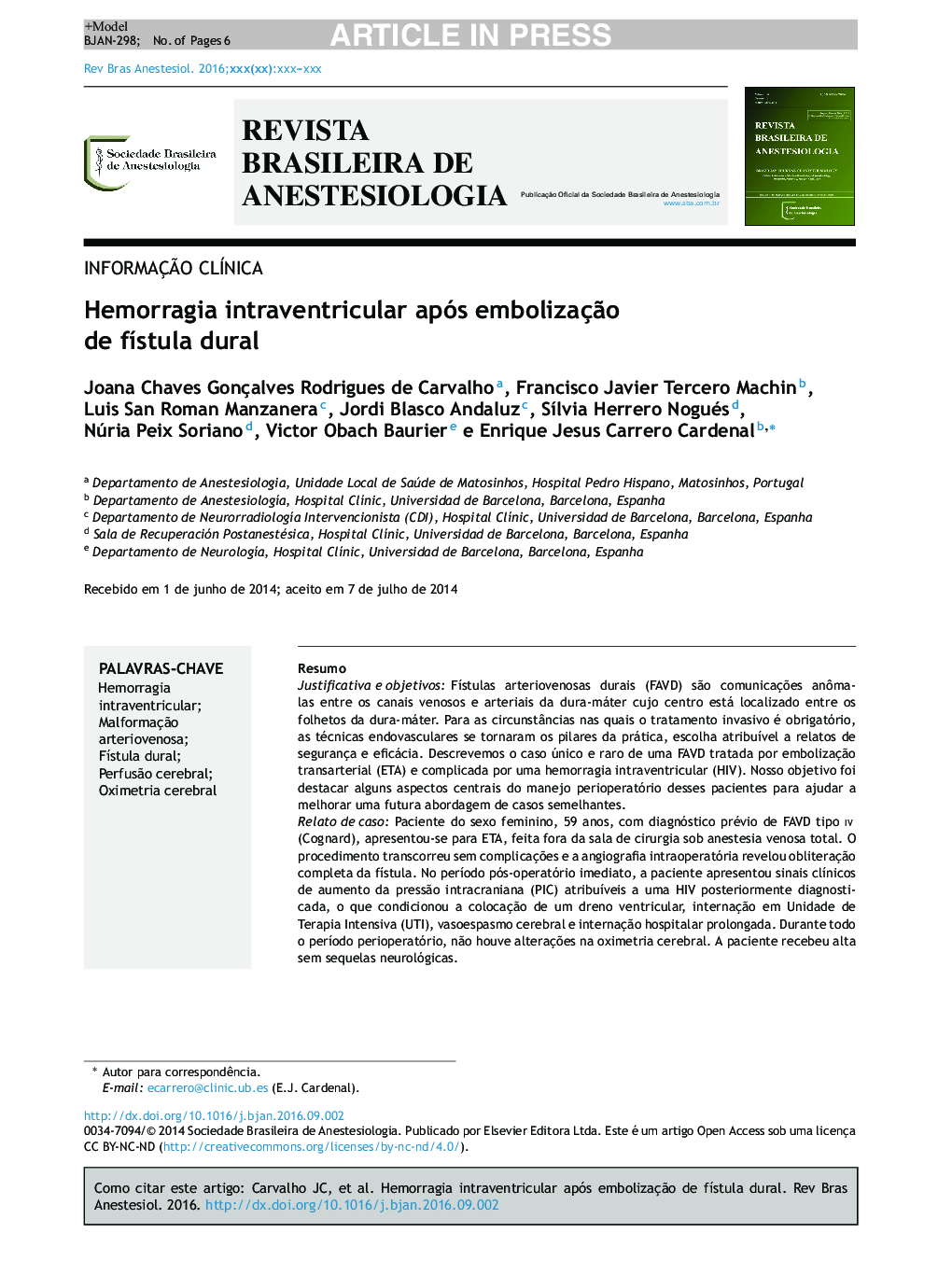 Hemorragia intraventricular após embolizaçÃ£o de fÃ­stula dural