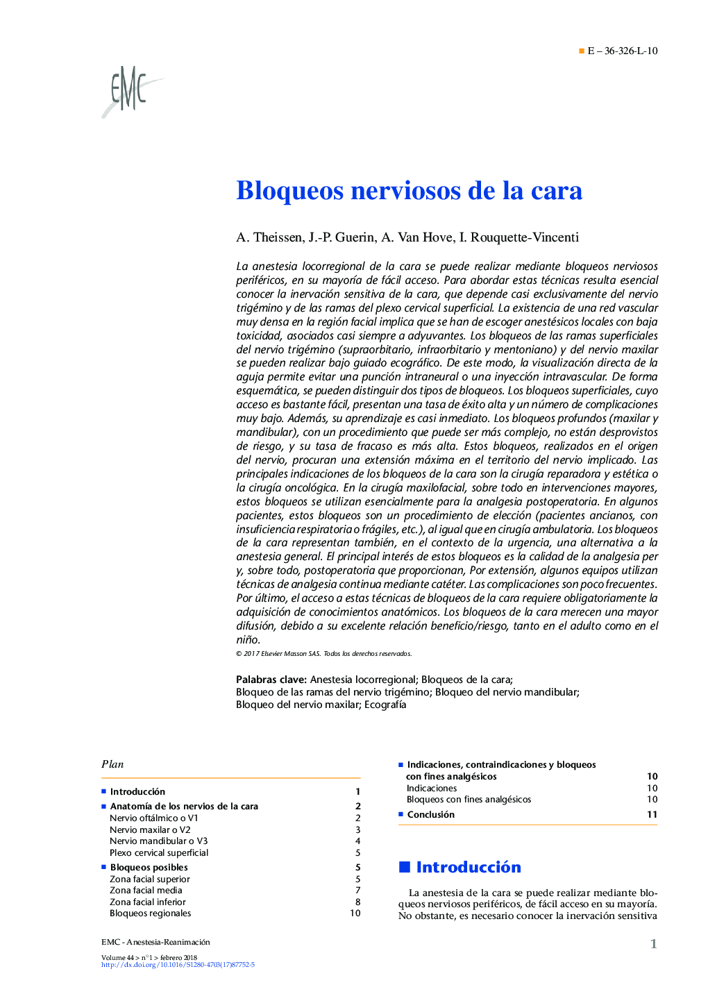 Bloqueos nerviosos de la cara