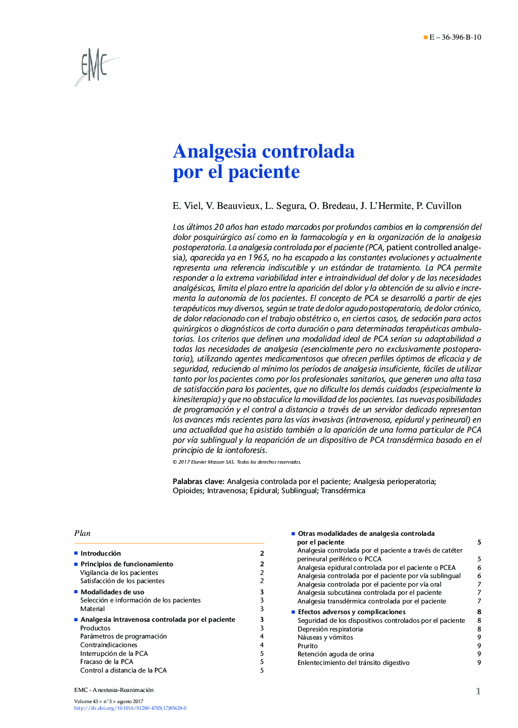 Analgesia controlada por el paciente