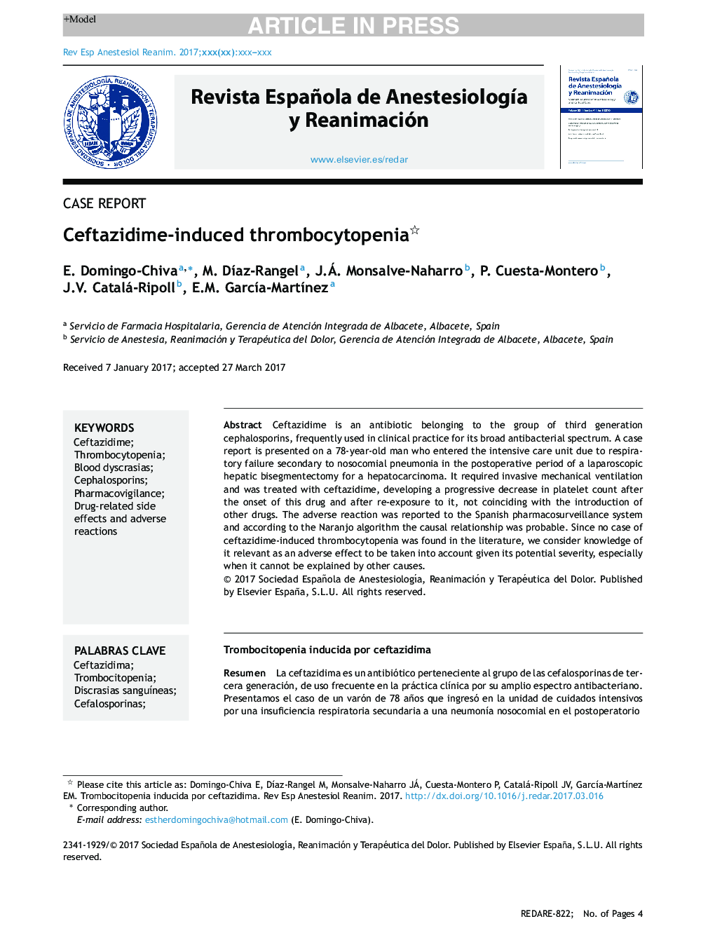 Ceftazidime-induced thrombocytopenia