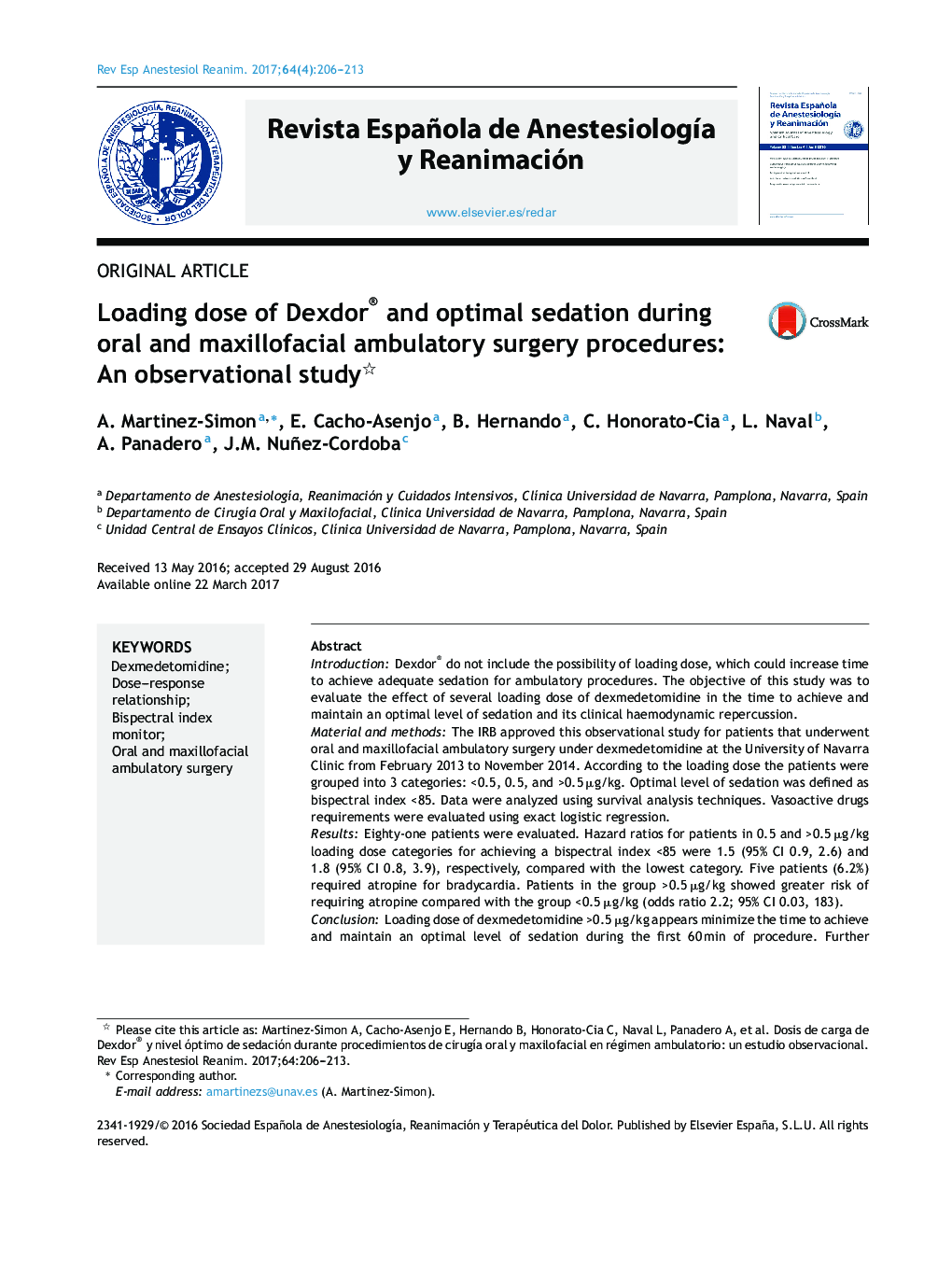 Loading dose of Dexdor® and optimal sedation during oral and maxillofacial ambulatory surgery procedures: An observational study