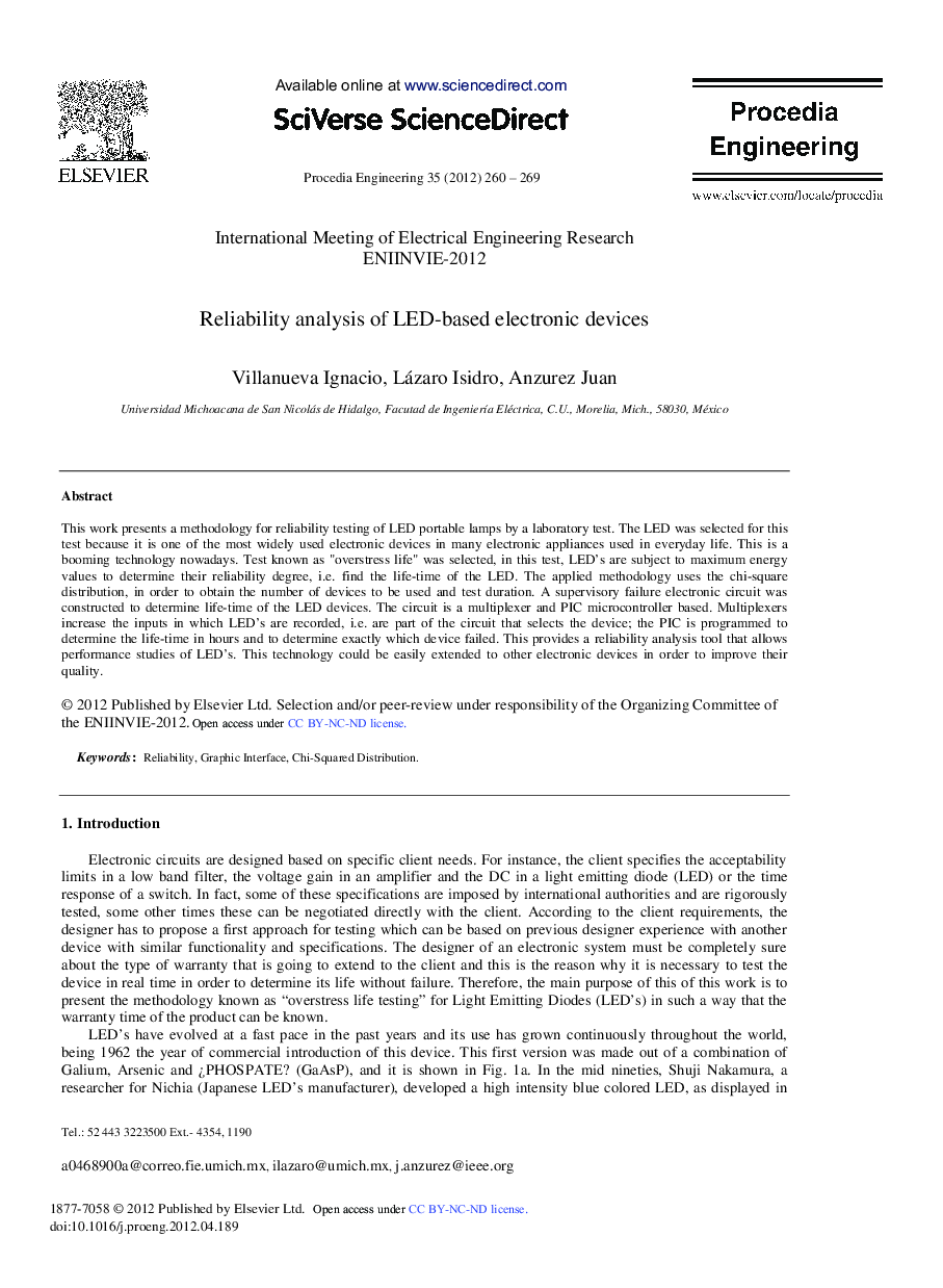 Reliability analysis of LED-based electronic devices