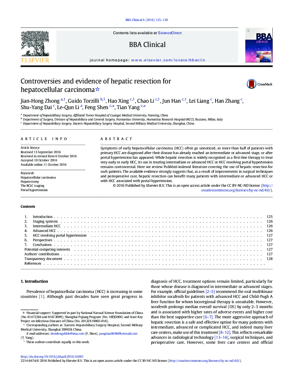 Controversies and evidence of hepatic resection for hepatocellular carcinoma