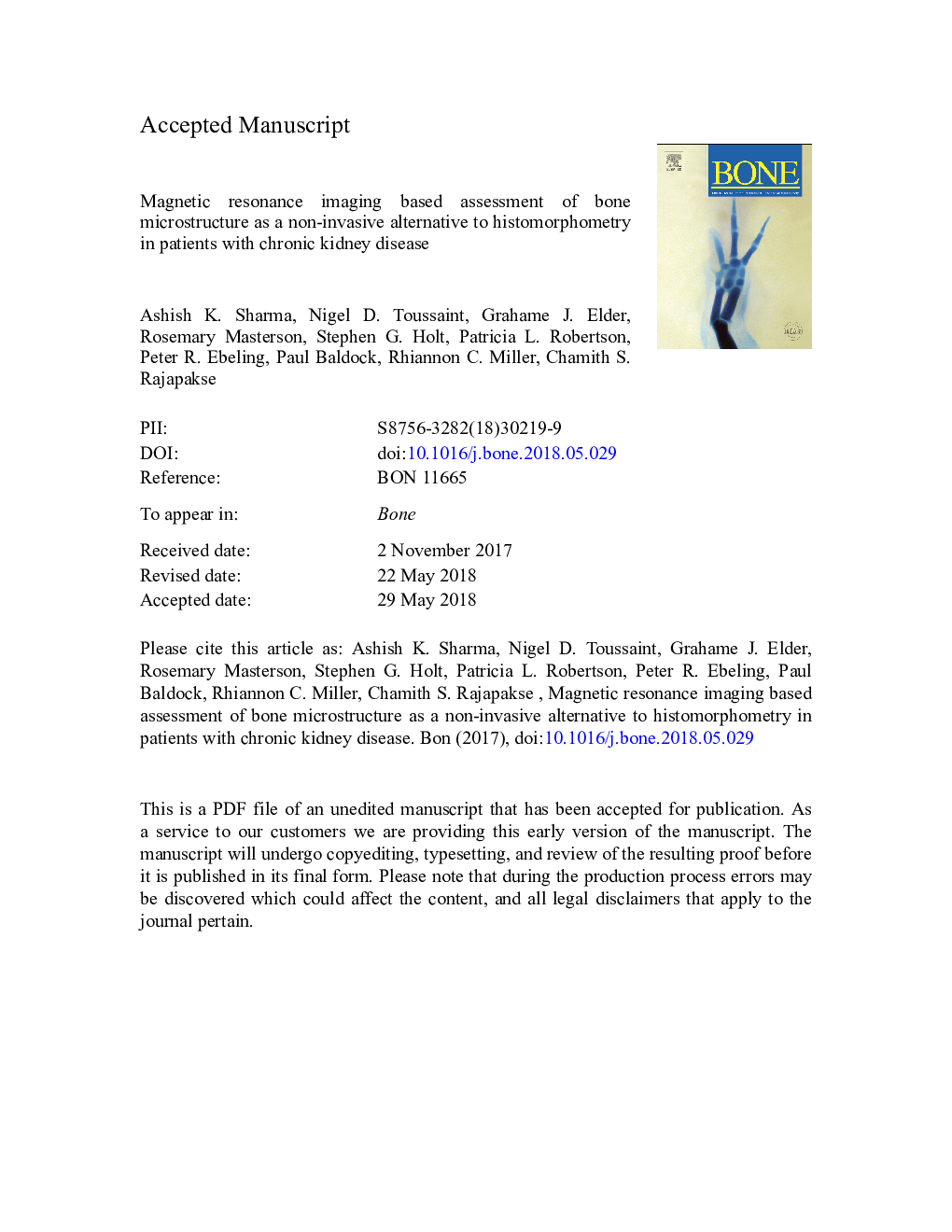 Magnetic resonance imaging based assessment of bone microstructure as a non-invasive alternative to histomorphometry in patients with chronic kidney disease