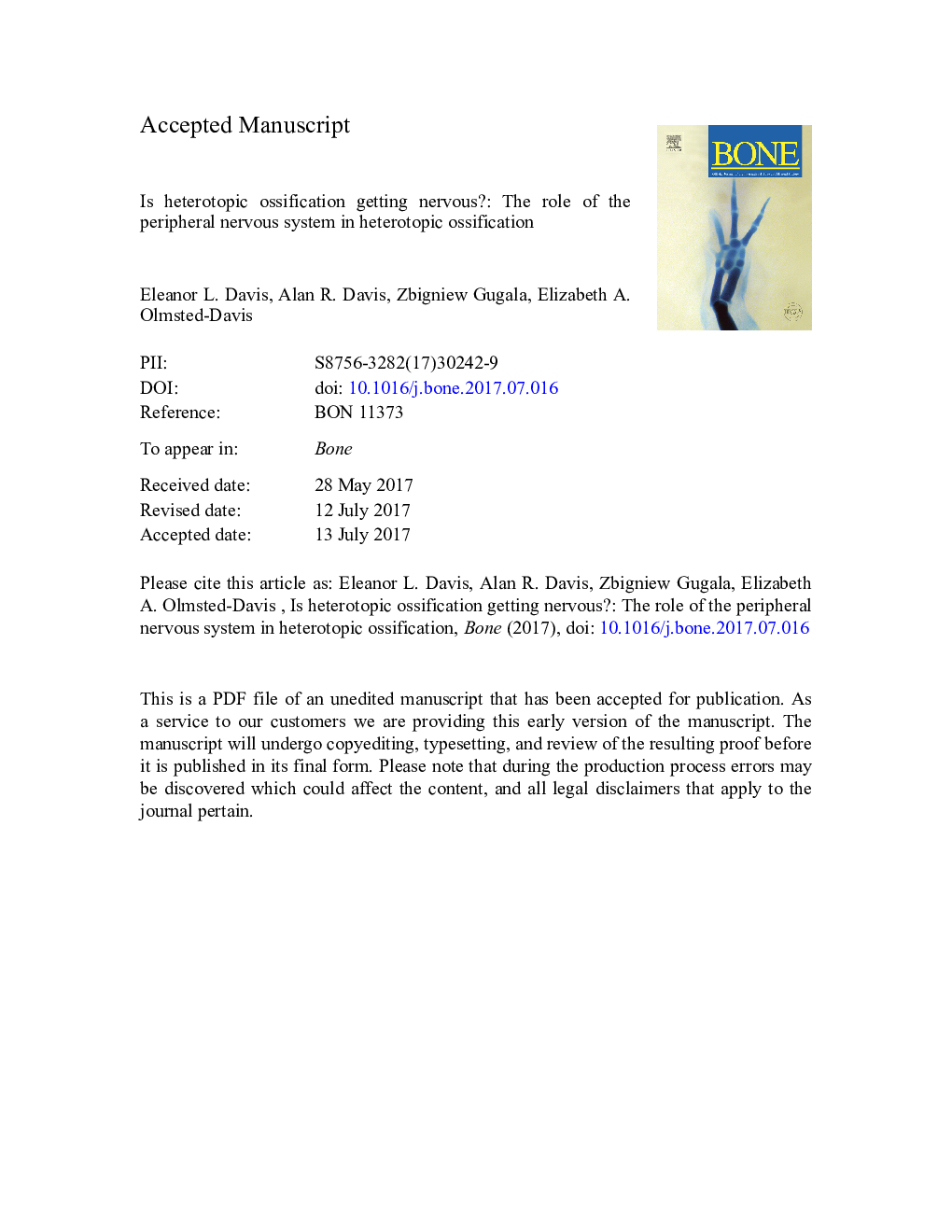 Is heterotopic ossification getting nervous?: The role of the peripheral nervous system in heterotopic ossification