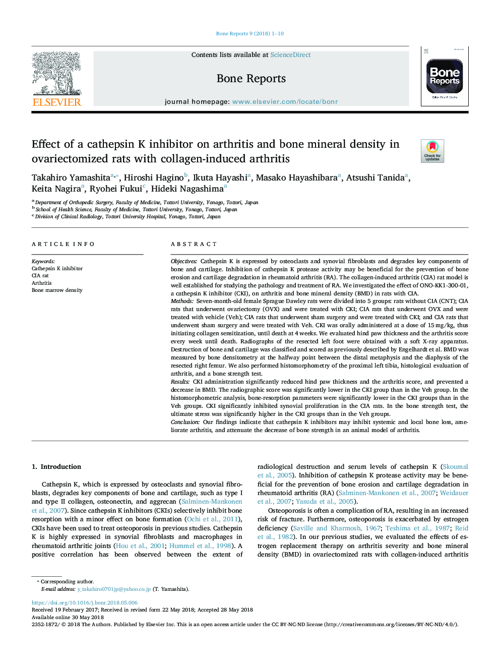 Effect of a cathepsin K inhibitor on arthritis and bone mineral density in ovariectomized rats with collagen-induced arthritis