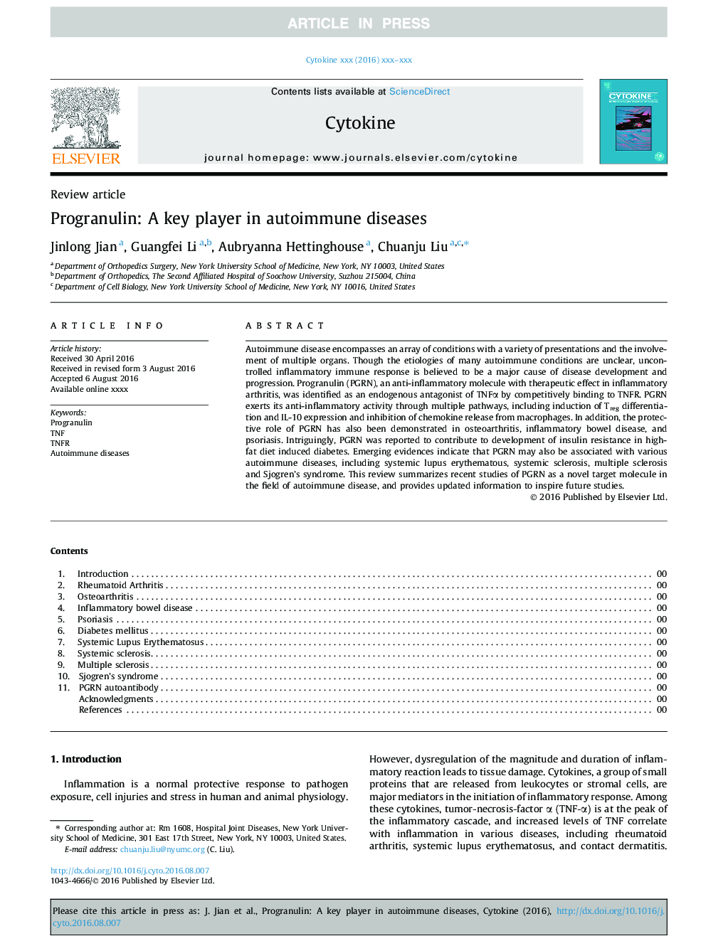 Progranulin: A key player in autoimmune diseases