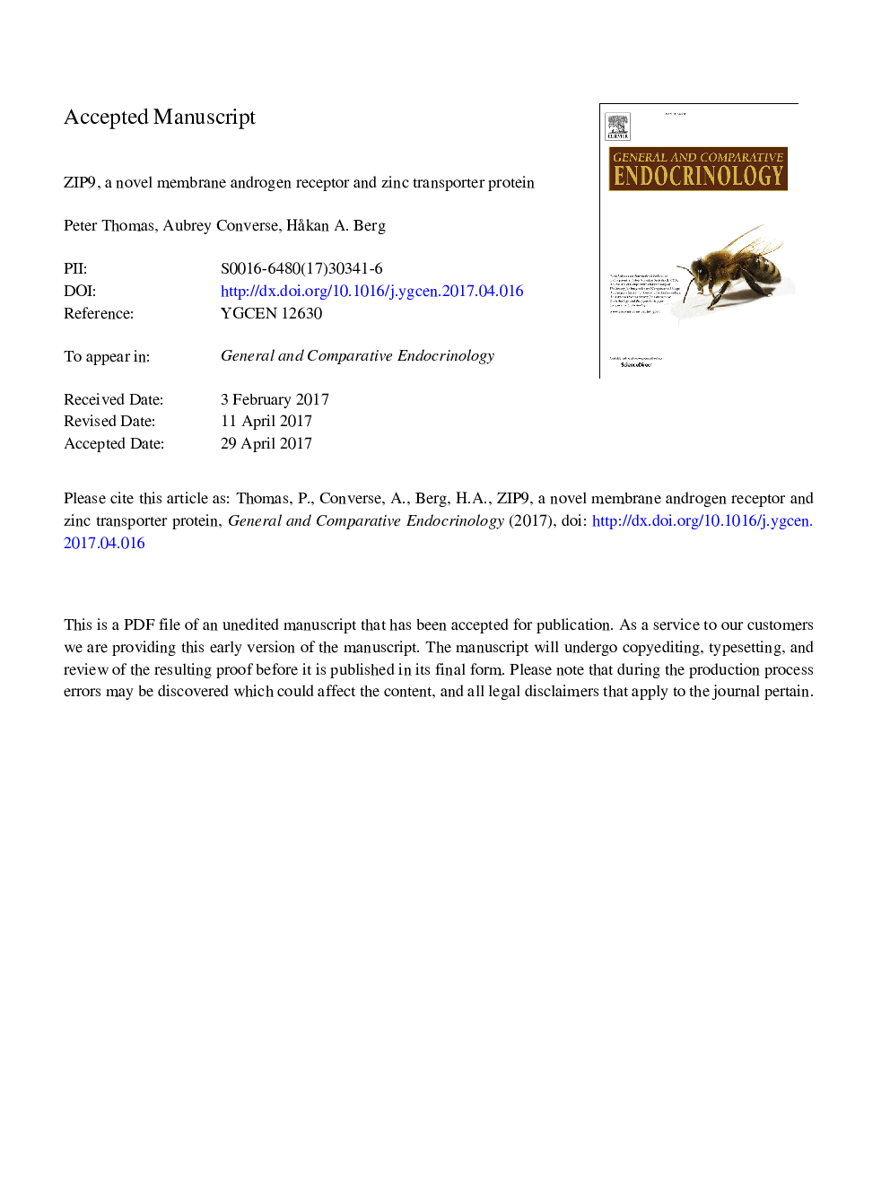 ZIP9, a novel membrane androgen receptor and zinc transporter protein