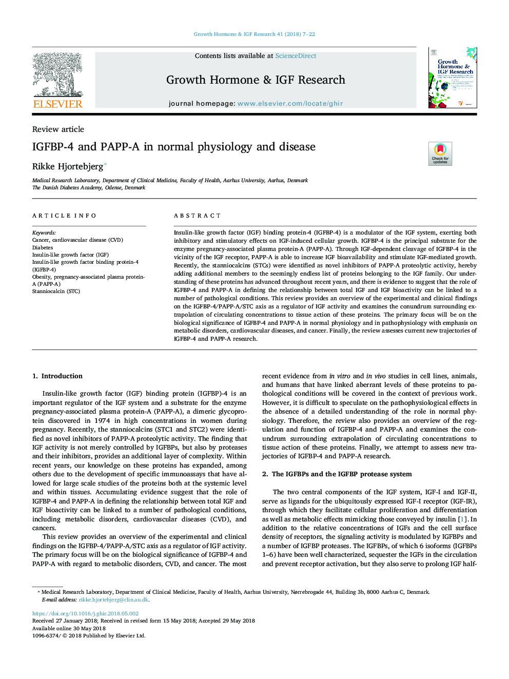 IGFBP-4 and PAPP-A in normal physiology and disease