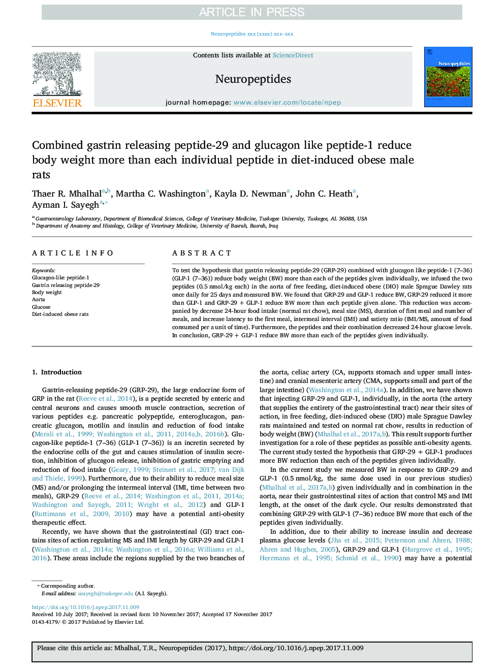 Combined gastrin releasing peptide-29 and glucagon like peptide-1 reduce body weight more than each individual peptide in diet-induced obese male rats