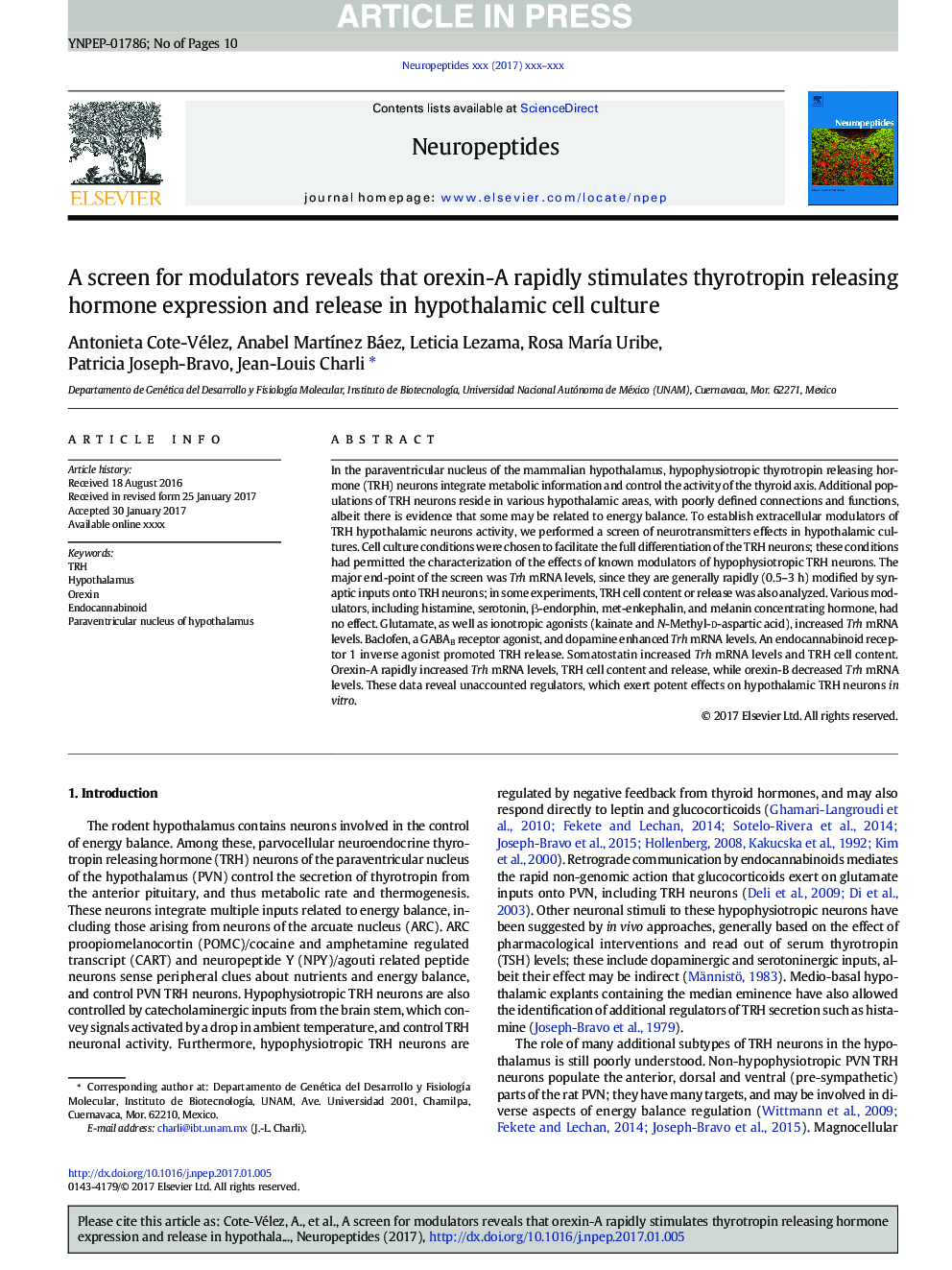 A screen for modulators reveals that orexin-A rapidly stimulates thyrotropin releasing hormone expression and release in hypothalamic cell culture