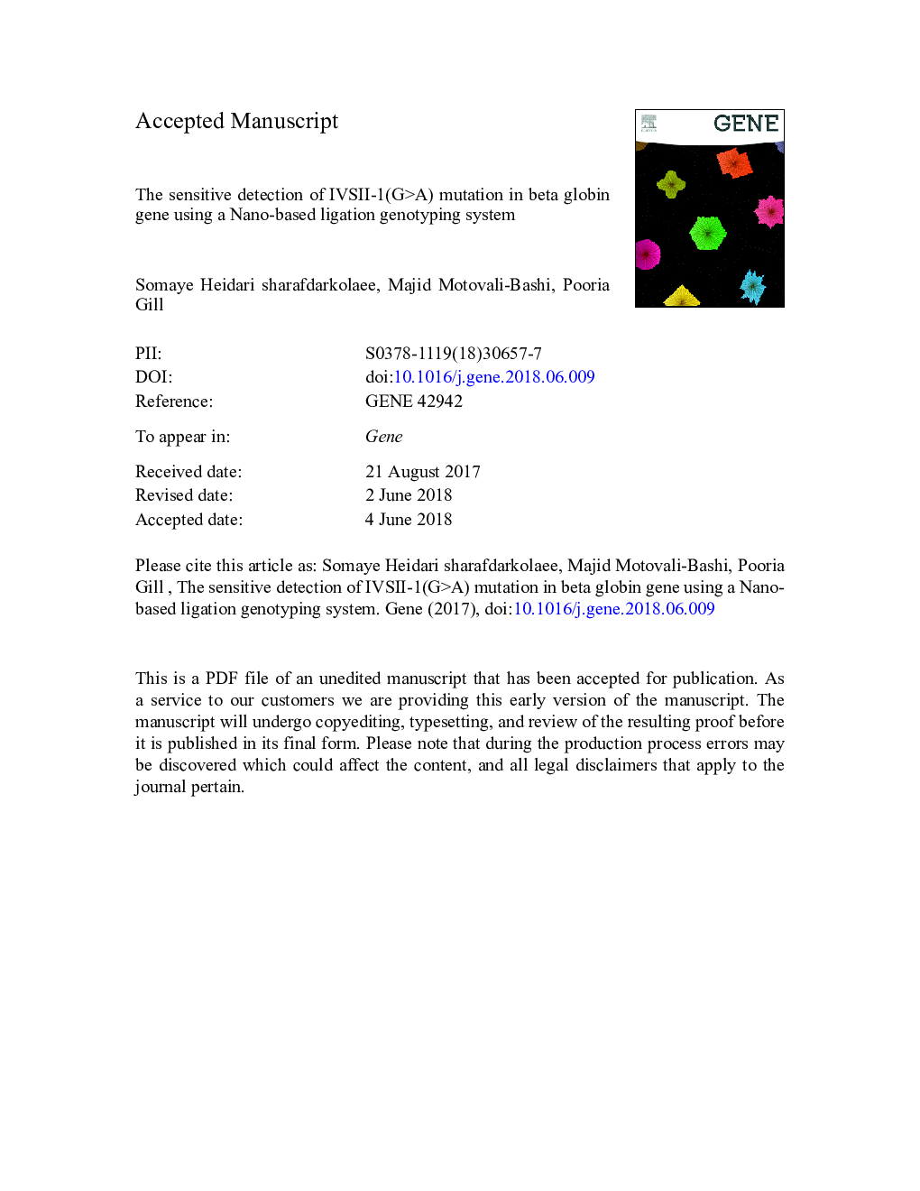 The sensitive detection of IVSII-1(GËA) mutation in beta globin gene using a Nano-based ligation genotyping system