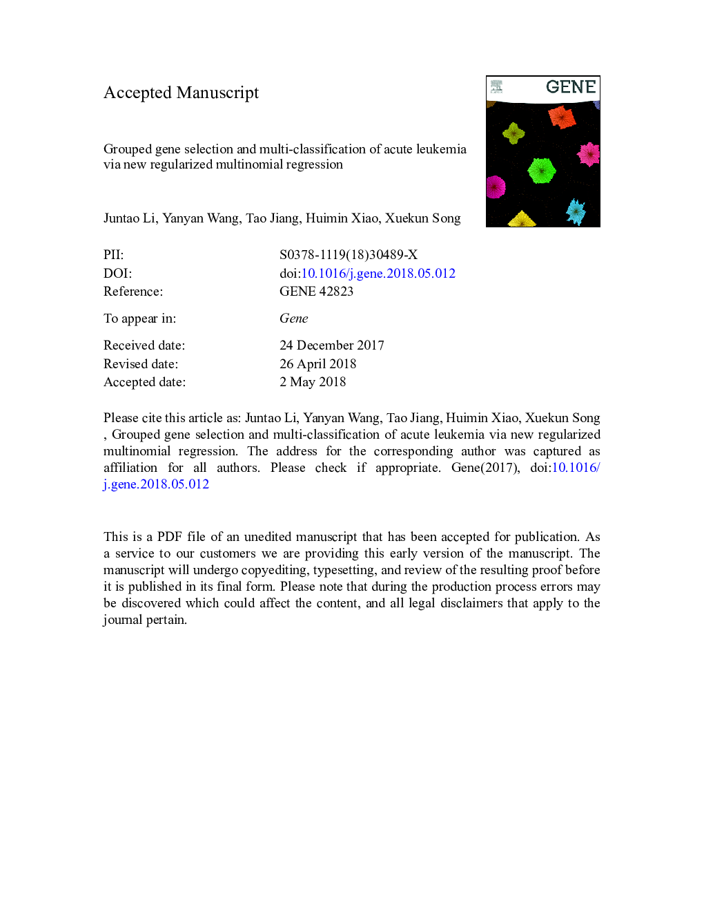 Grouped gene selection and multi-classification of acute leukemia via new regularized multinomial regression