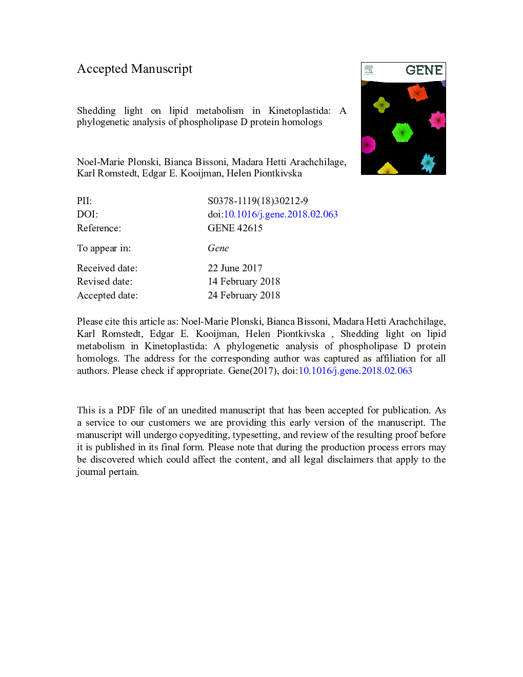 Shedding light on lipid metabolism in Kinetoplastida: A phylogenetic analysis of phospholipase D protein homologs