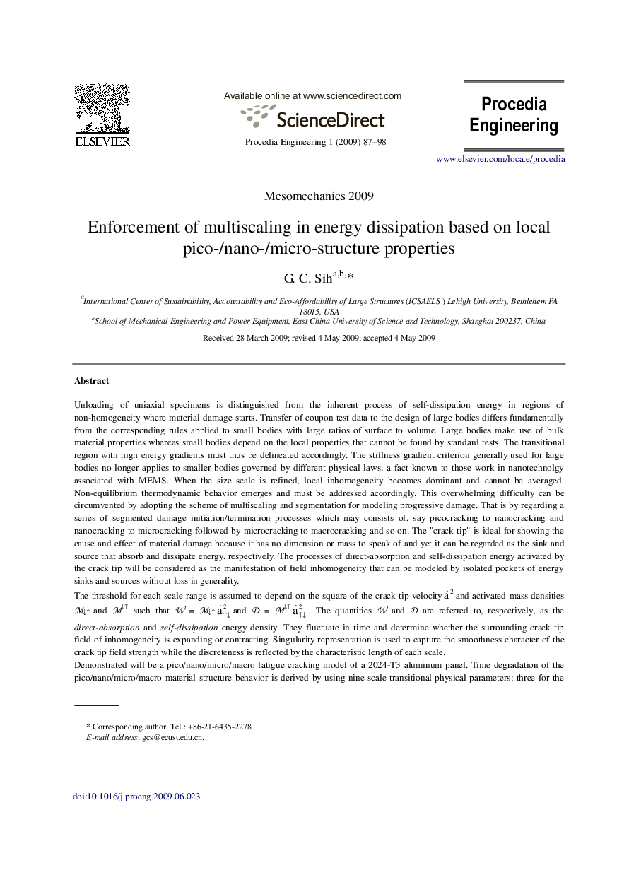 Enforcement of multiscaling in energy dissipation based on local pico-/nano-/micro-structure properties