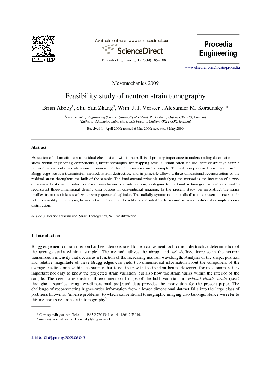 Feasibility study of neutron strain tomography